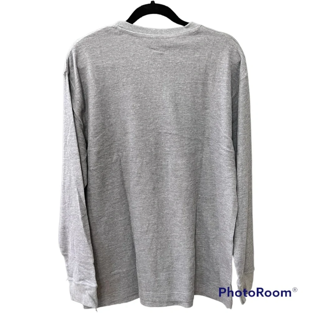 {Beverly Hills Polo Club}Mens Gray Waffle-knit Loungewear Top - Picture 2 of 6